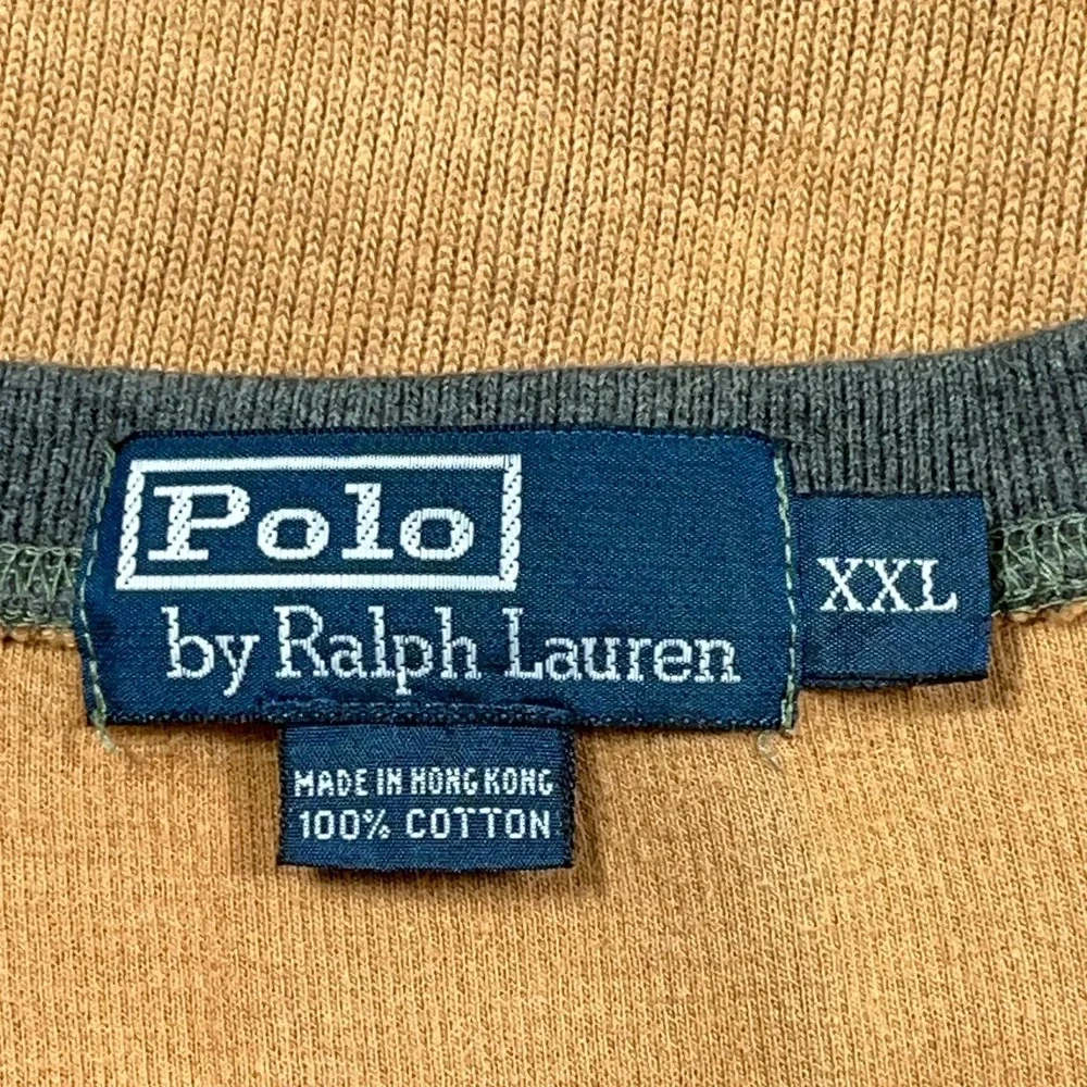 Vintage Polo‎ Ralph Lauren Sweater Men XXL 2XL Brown V Neck Soft Golf Pullover